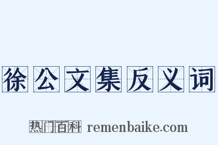徐公文集反义词是什么意思的图片